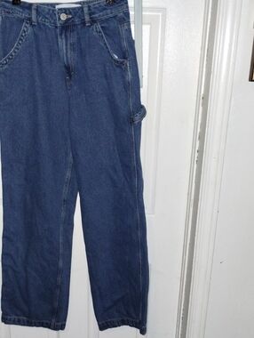 Refuge blue denim carpenter jeans featuring a relaxed straight-leg.Size 1